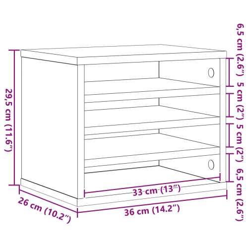 Organizator stola Umjetni hrast 36x26x29.5 cm Konstruirano drvo Cijena