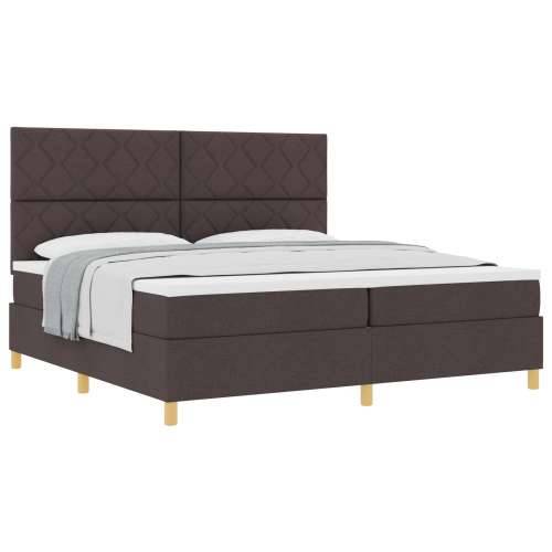 Box Spring Krevet s dušekom Tamnosmeđi 200x200 cm Tkanina Cijena