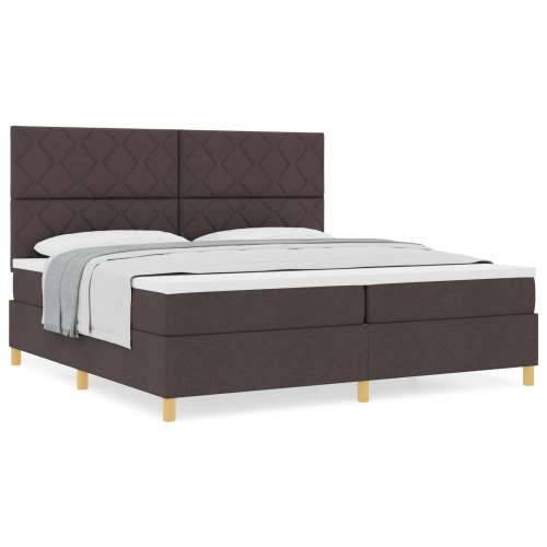 Box Spring Krevet s dušekom Tamnosmeđi 200x200 cm Tkanina Cijena