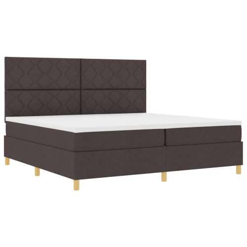 Box Spring Krevet s dušekom Tamnosmeđi 200x200 cm Tkanina Cijena