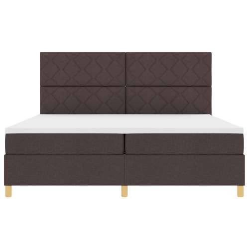 Box Spring Krevet s dušekom Tamnosmeđi 200x200 cm Tkanina Cijena