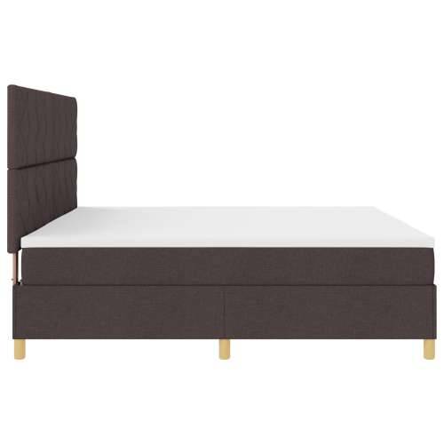 Box Spring Krevet s dušekom Tamnosmeđi 200x200 cm Tkanina Cijena