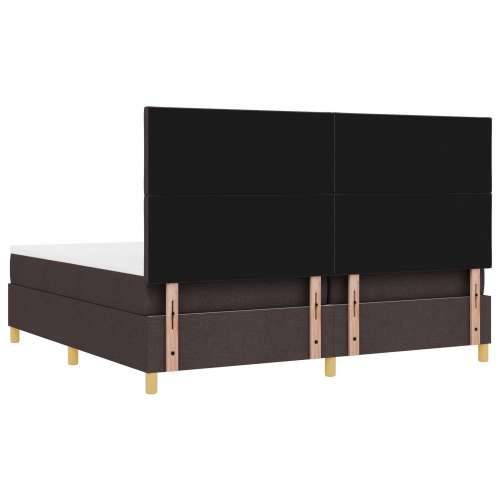 Box Spring Krevet s dušekom Tamnosmeđi 200x200 cm Tkanina Cijena