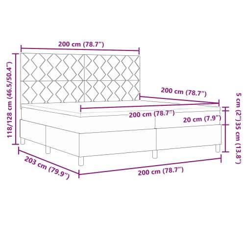 Box Spring Krevet s dušekom Tamnosmeđi 200x200 cm Tkanina Cijena