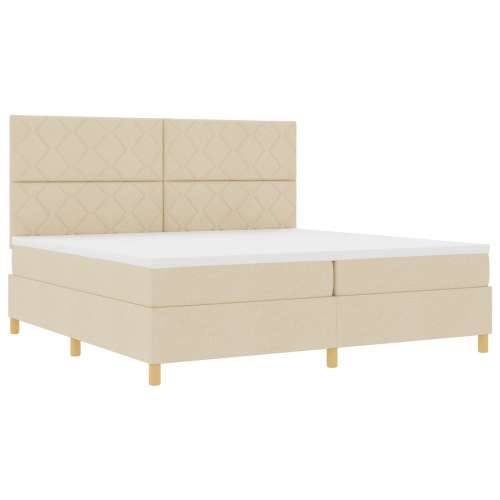 Krevet s box springom s madracem krem 200x200 cm tkanina Cijena