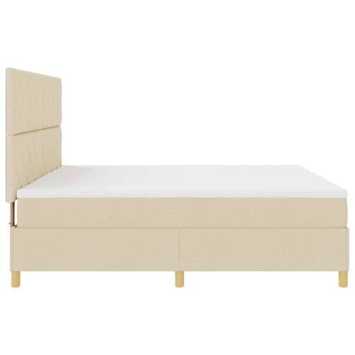 Krevet s box springom s madracem krem 200x200 cm tkanina Cijena