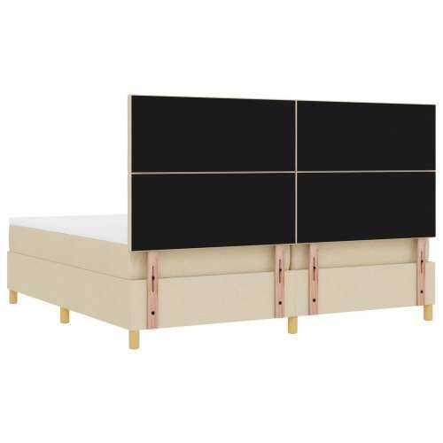 Krevet s box springom s madracem krem 200x200 cm tkanina Cijena