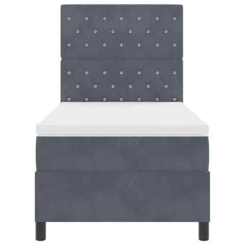 Box Spring Krevet s Madracem Tamno Sivi 90x200 cm Baršun Cijena