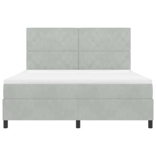 Box Spring Krevet s Madracem Svjetlosiva Super King Baršun Cijena