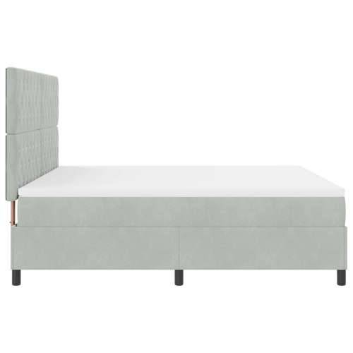 Box Spring Krevet s Madracem Svjetlosiva Super King Baršun Cijena
