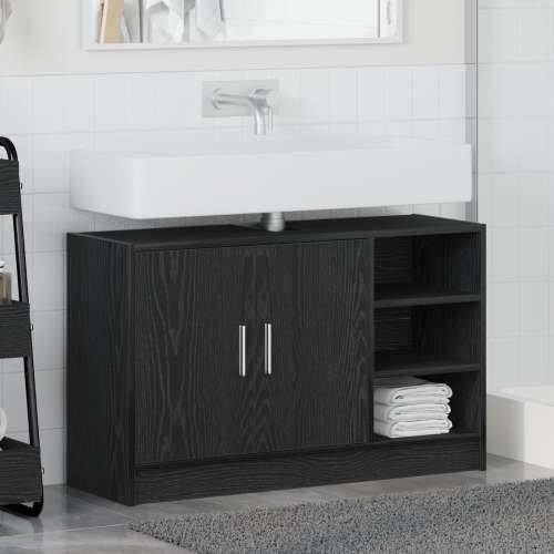 vitrina za sudoper crni hrast 90x29x55 cm konstruirano drvo Cijena