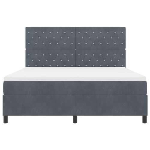 Box Spring Krevet s Madracem Tamno Siva Super King Baršun Cijena