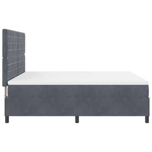Box Spring Krevet s Madracem Tamno Siva Super King Baršun Cijena
