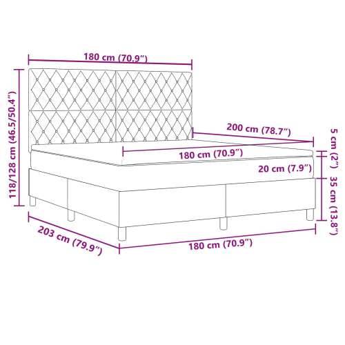 Box Spring Krevet s Madracem Tamno Siva Super King Baršun Cijena
