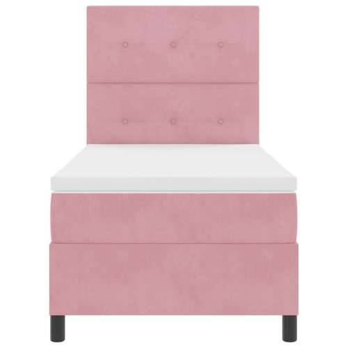 Box Spring Krevet s Madracem Ružičasta 80x200 cm Baršun Cijena