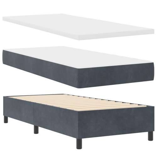 Box Spring Krevet s Madracem Tamnosiva 100x200 cm Baršun Cijena