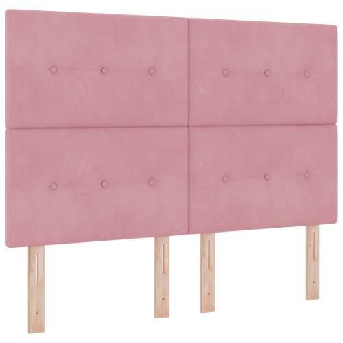 Box Spring Krevet s Madracem Ružičasti 160x200 cm Baršun Cijena
