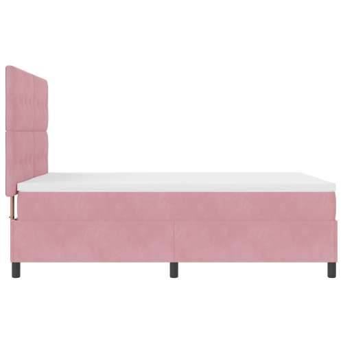 Box Spring Krevet s Madracem Ružičasti 160x200 cm Baršun Cijena