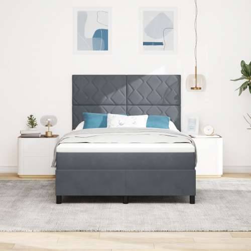 Box Spring Krevet s Madracem Tamno Siva 140x190 cm Baršun Cijena