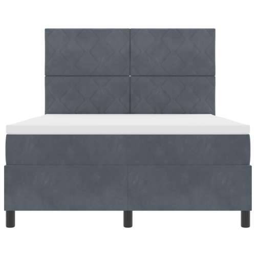 Box Spring Krevet s Madracem Tamno Siva 140x190 cm Baršun Cijena