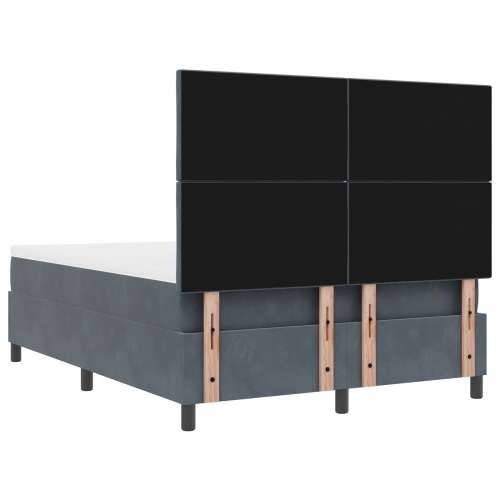 Krevet s oprugama s madracem Tamno siva 140x200 cm Baršun Cijena
