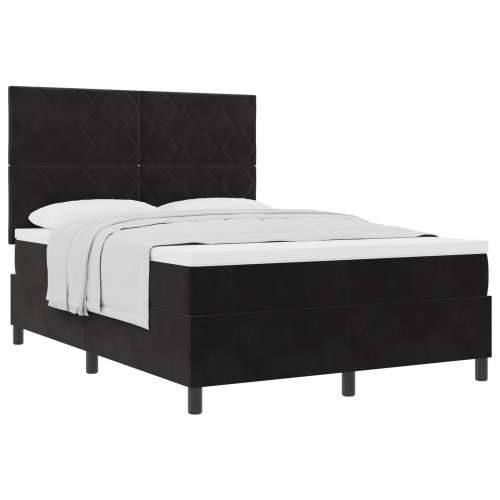 Box Spring Krevet s Madracem Crni 160x200 cm Baršun Cijena