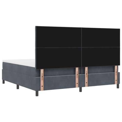 Kutna dvostruka krevet s madracem Tamnosiva 200x200 cm Baršun Cijena