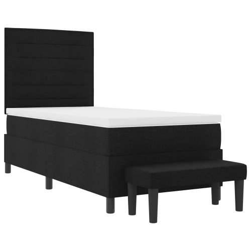Box Spring krevet s madracem i klupom crni 80x200 cm tkanina Cijena