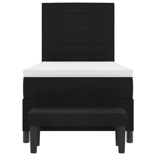 Box Spring krevet s madracem i klupom crni 80x200 cm tkanina Cijena