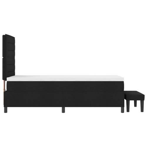 Box Spring krevet s madracem i klupom crni 80x200 cm tkanina Cijena