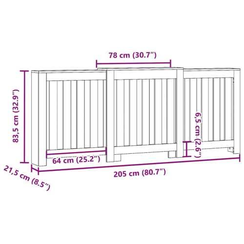 Pokrov Radijatora Crni Hrast 205x21.5x83.5 cm Inžinjerano Drvo Cijena