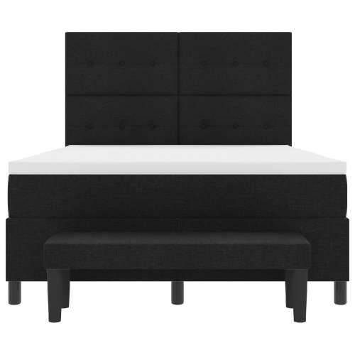 Box Spring Krevet s madracem i klupom Crna 140x190 cm Tkanina Cijena