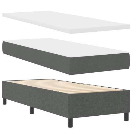 krevet s boxspringom s madracem i klupom tamnosivi 80x200 cm tkanina Cijena