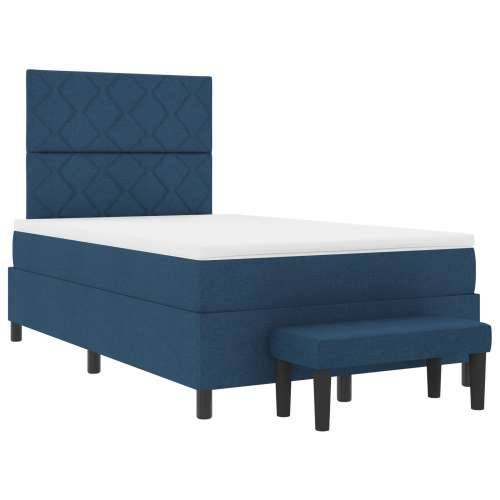 Krevet s box springom i madracem & klupom plavi 120x190 cm tkanina Cijena