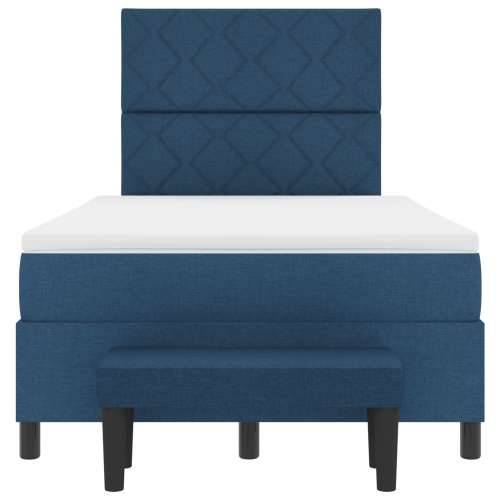 Krevet s box springom i madracem & klupom plavi 120x190 cm tkanina Cijena
