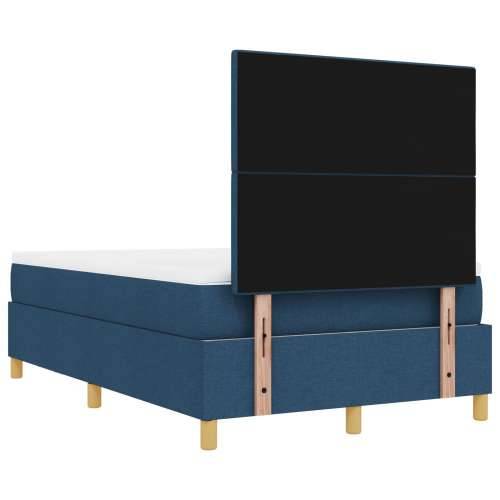 Box Spring Krevet s Madracem i Klupom Plava 120x200 cm Tkanina Cijena