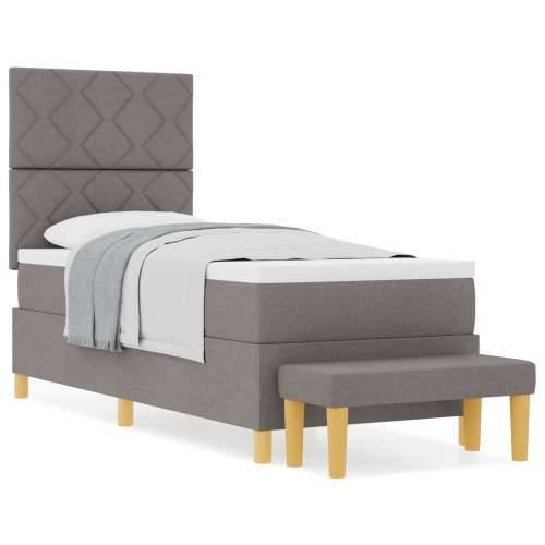 Box Spring Krevet s madracem i klupom Taupe 80x200 cm Tkanina Cijena