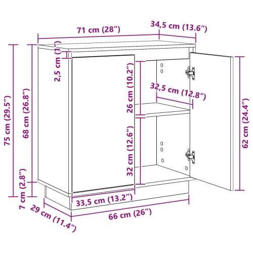 komoda s LED-om od starog drva 71x34,5x75 cm od inženjerskog drva Cijena
