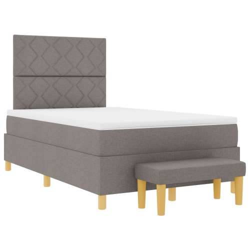Krevet na Podlozi s Madracem i Klupom taupe 120x190 cm tkanina Cijena