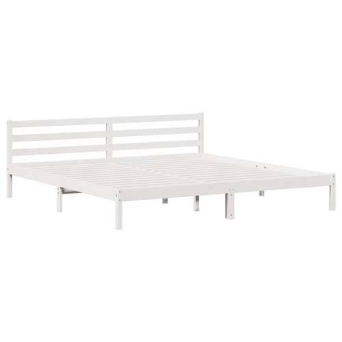 Krevet s uzglavljem Bijeli 200x220 cm Čvrsto drvo bor Cijena