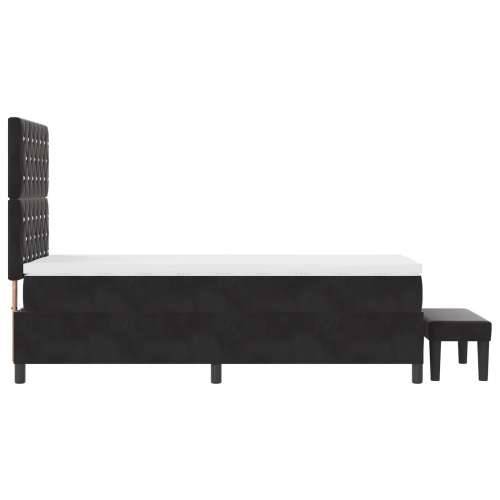 Krevet s oprugama s madracem & klupom Crna 90x190 cm Baršun Cijena