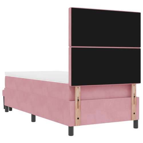 Krevet s Box Springom s Madracem i Klupom Ružičasti 90x200 cm Baršun Cijena