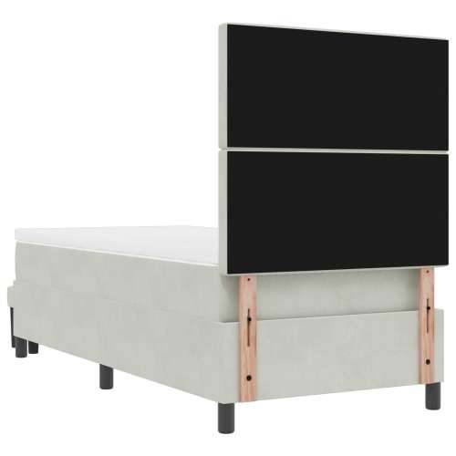 Box Spring Krevet s Madracem & Klupom Svijetlo Siva 100x200 cm Pliš Cijena