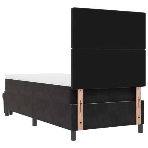 Box Spring Krevet s Madracem & Klupom Crna 100x200 cm Baršun Cijena
