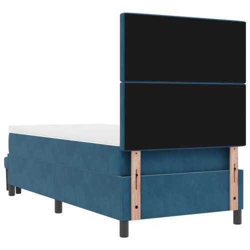 Krevet s podnicom s madracem i klupom tamnoplavi 100x200 cm baršun Cijena
