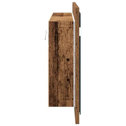 LED ogledalo ormar Staro drvo 100x12x45 cm Ugrađeno drvo Cijena