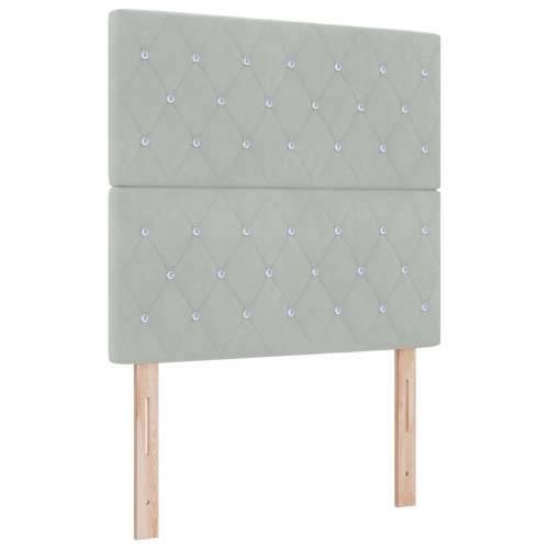 Krevet s box springom s madracem i klupom svijetlosiv 120x200 cm baršun Cijena