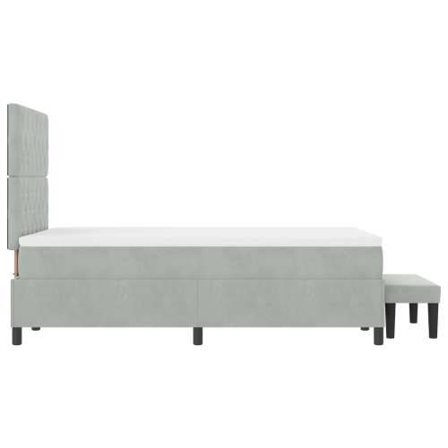 Krevet s box springom s madracem i klupom svijetlosiv 120x200 cm baršun Cijena
