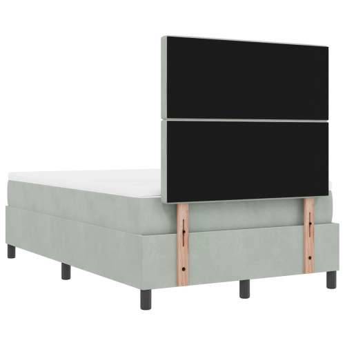 Krevet s box springom s madracem i klupom svijetlosiv 120x200 cm baršun Cijena