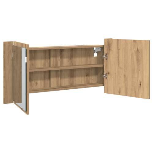 LED ogledalo ormar umjetni drveni 100x12x45 cm konstruirano drvo Cijena